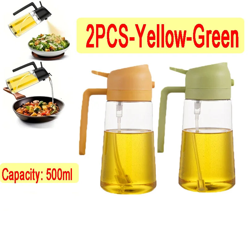 Bouteille de Pulvérisation d'Huile 2 en 1 – Distributeur et Injecteur 500 ml