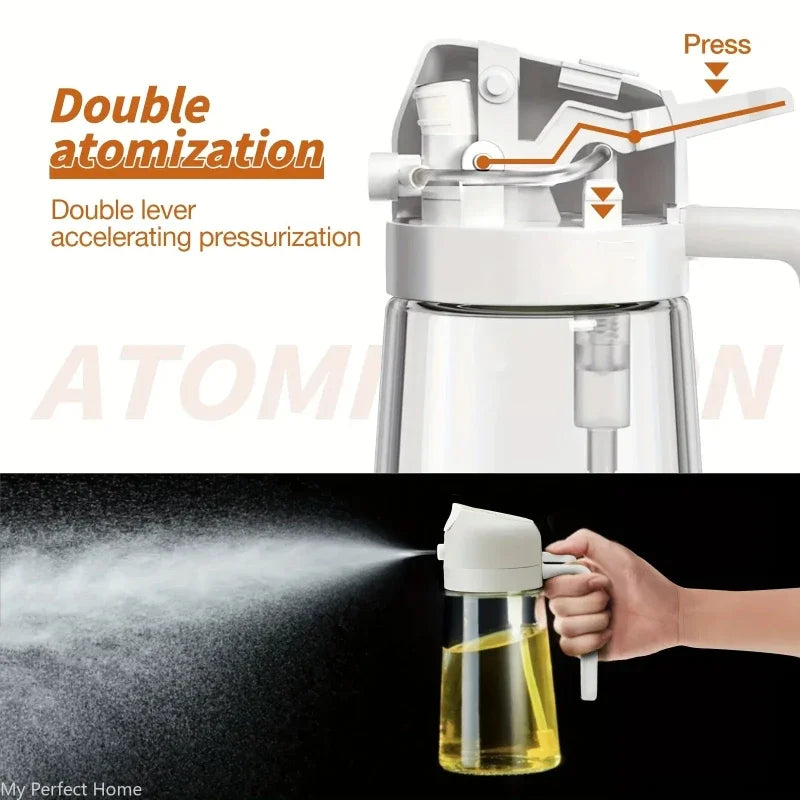 Bouteille de Pulvérisation d'Huile 2 en 1 – Distributeur et Injecteur 500 ml