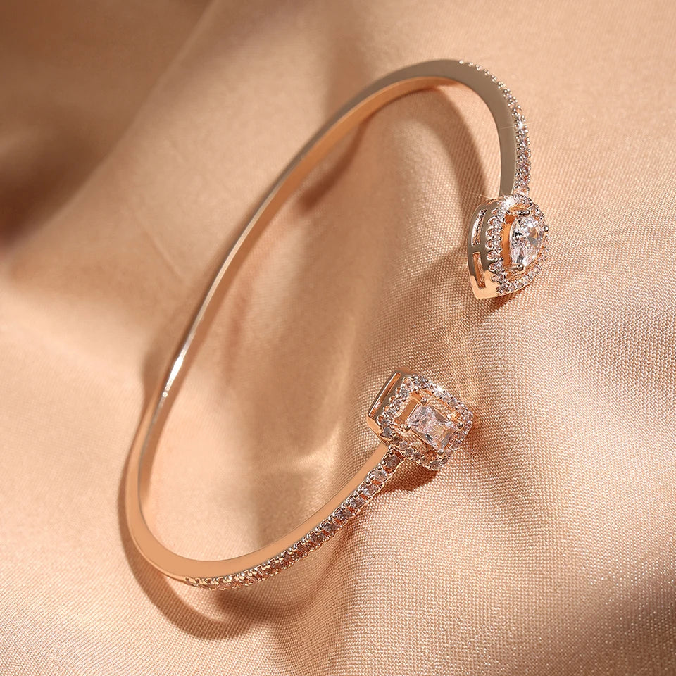 Bracelet Manchette Géométrique pour Femmes – Bijoux Mode Instagram en Zircone Cubique