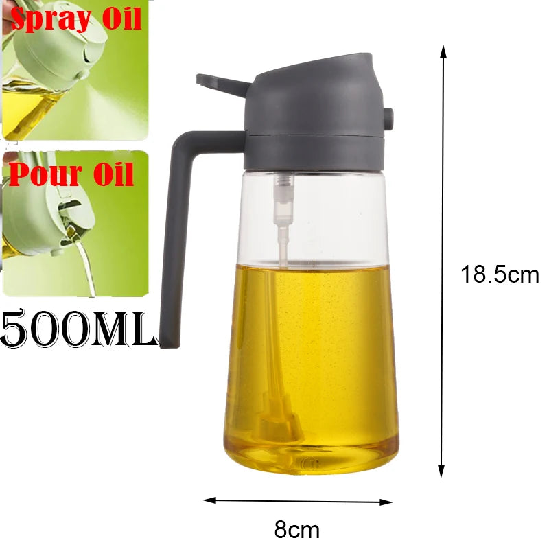 Bouteille de Pulvérisation d'Huile 2 en 1 – Distributeur et Injecteur 500 ml