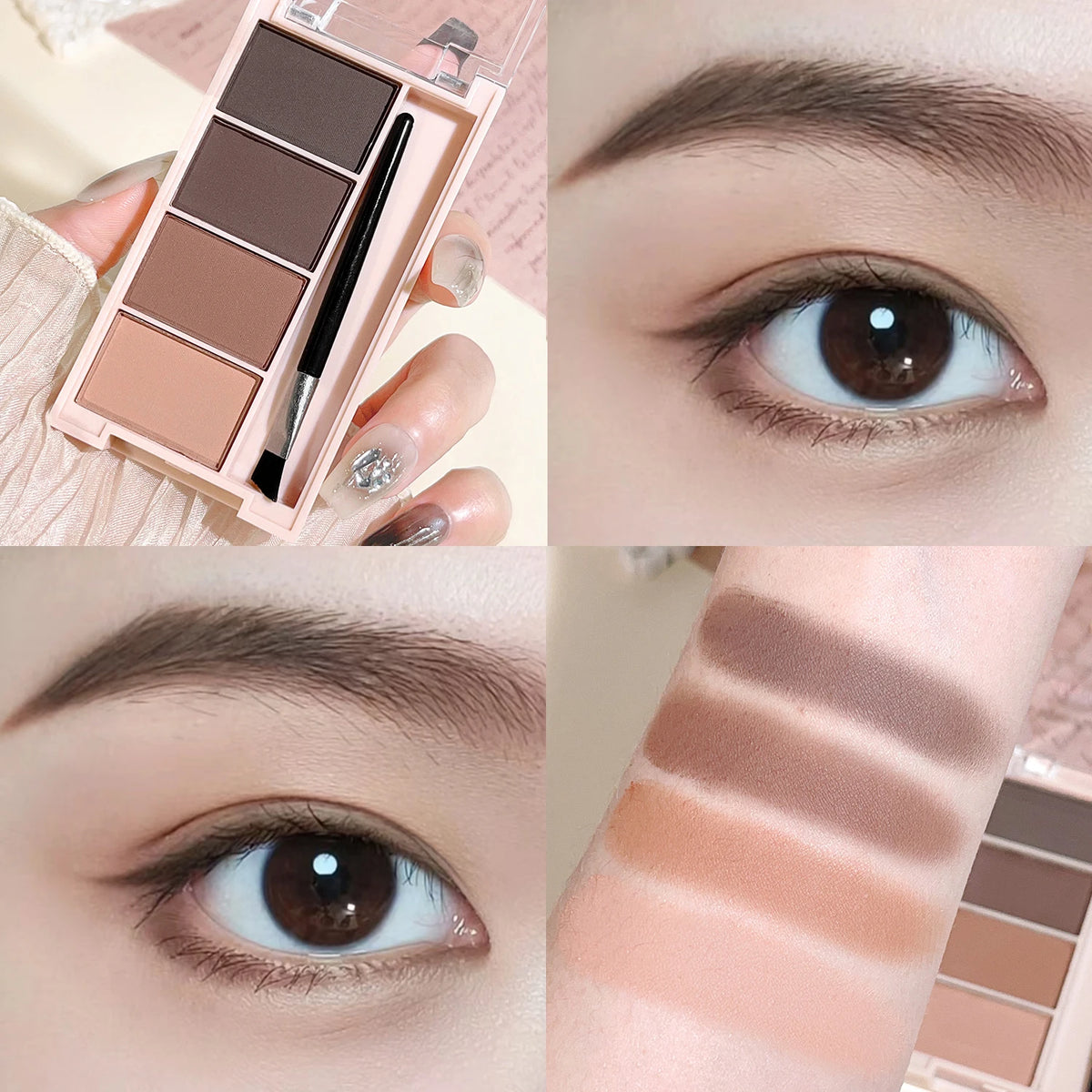 Ensemble Poudre à Sourcils / Fard à Paupières Double Usage – Tons Marron Mat