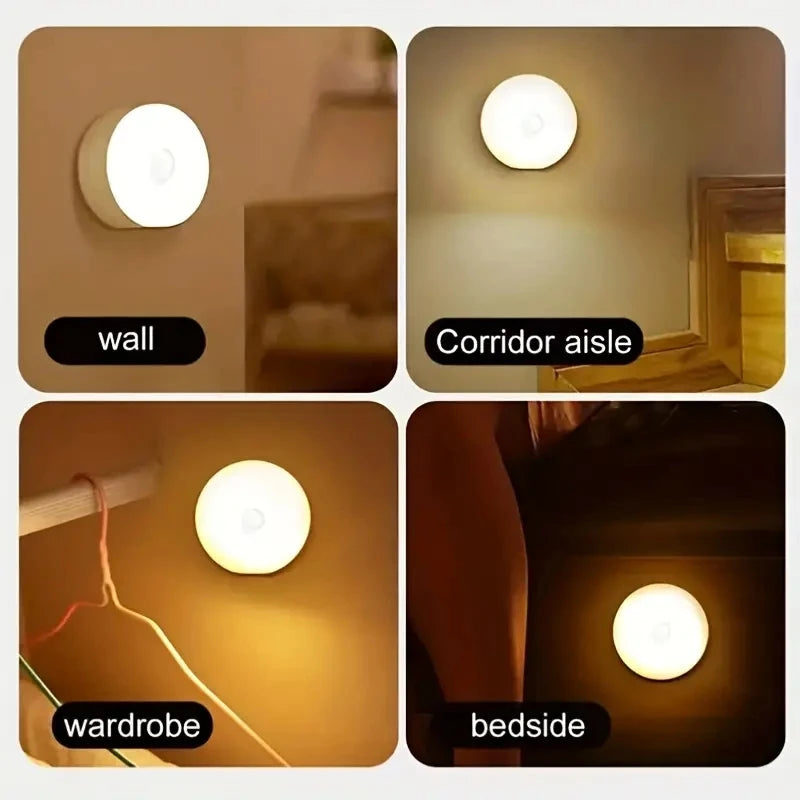 Veilleuse LED avec Détecteur de Mouvement – Sans Fil & Rechargeable par USB