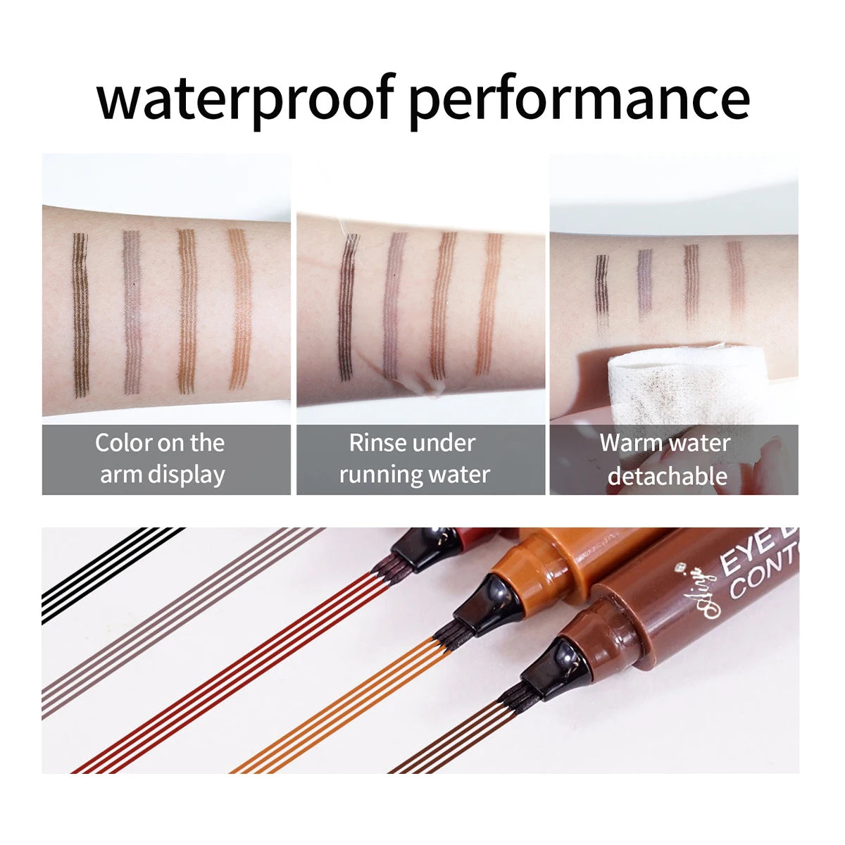 Stylo à Sourcils 4 Pointes Fendues – Maquillage Précis et Durable