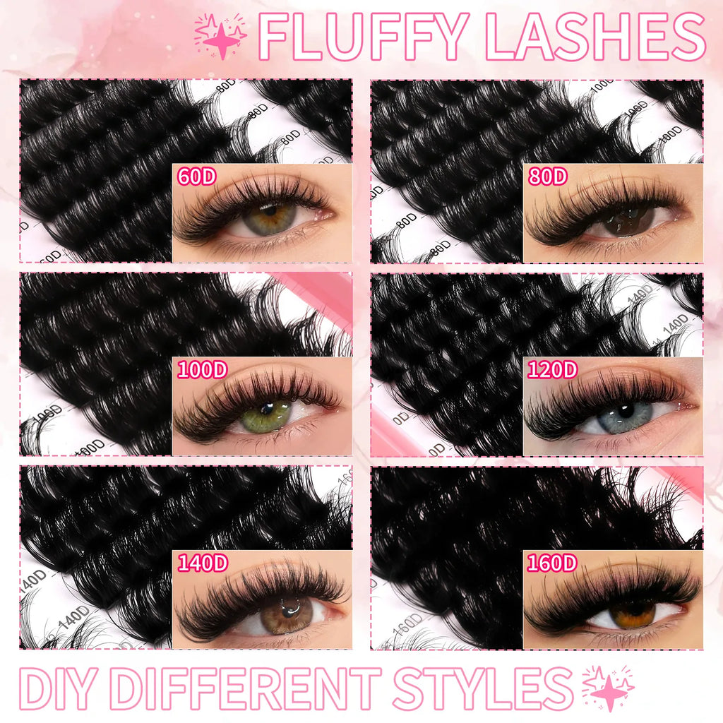 Cils Individuels DIY Effet œil de Chat, Volume Moelleux, Plateau Mixte
