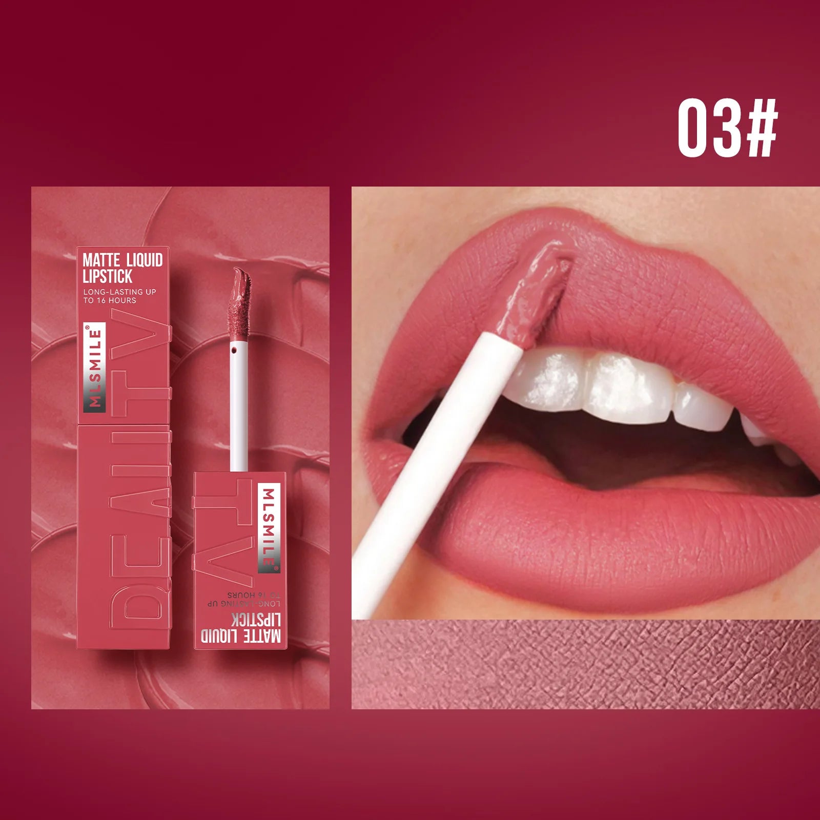 Rouge à Lèvres Liquide Satin Velours – Anti-Adhésif, Imperméable & Longue Durée