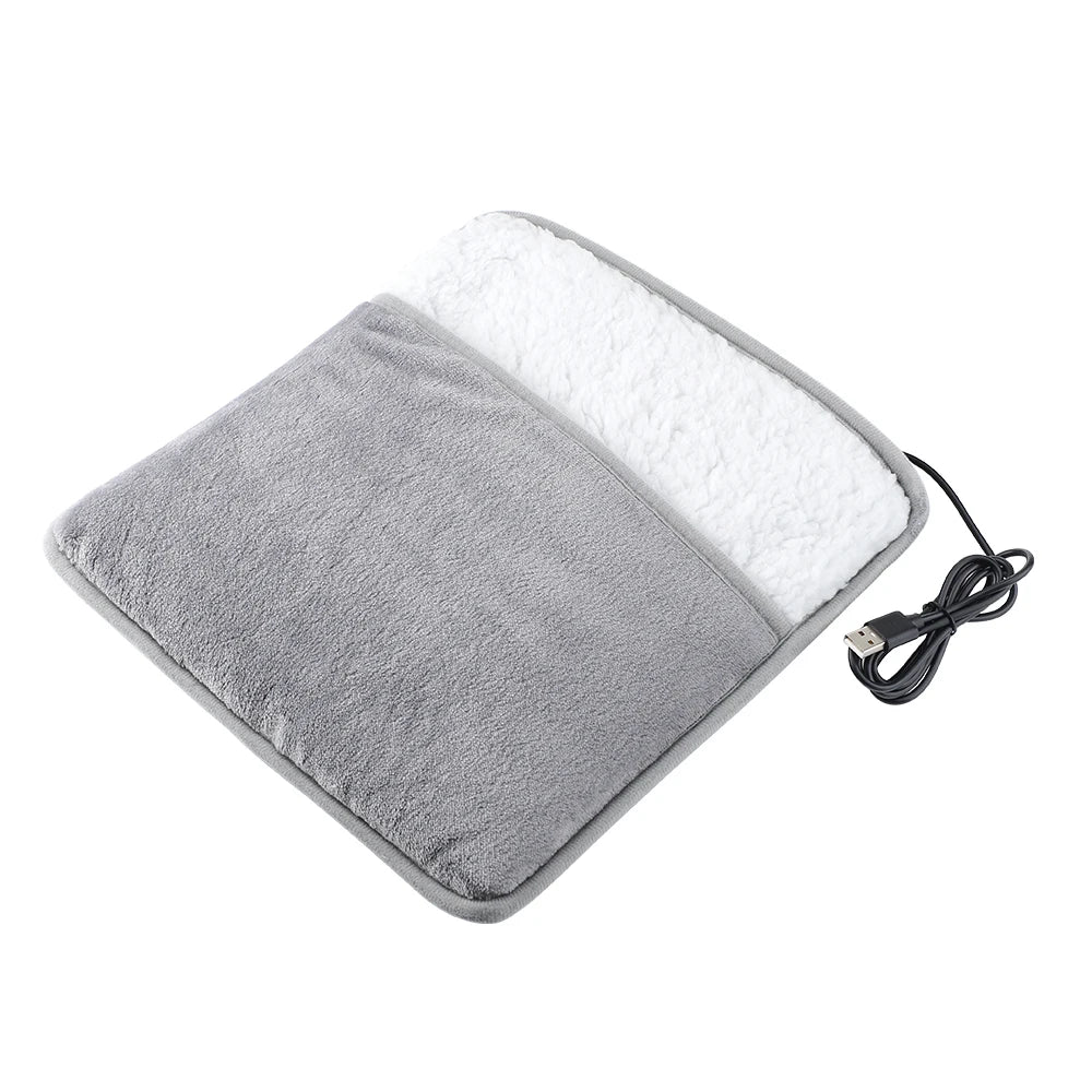 Coussin Chauffant Électrique pour Pieds – Alimenter par USB, Peluche Douce et Lavable