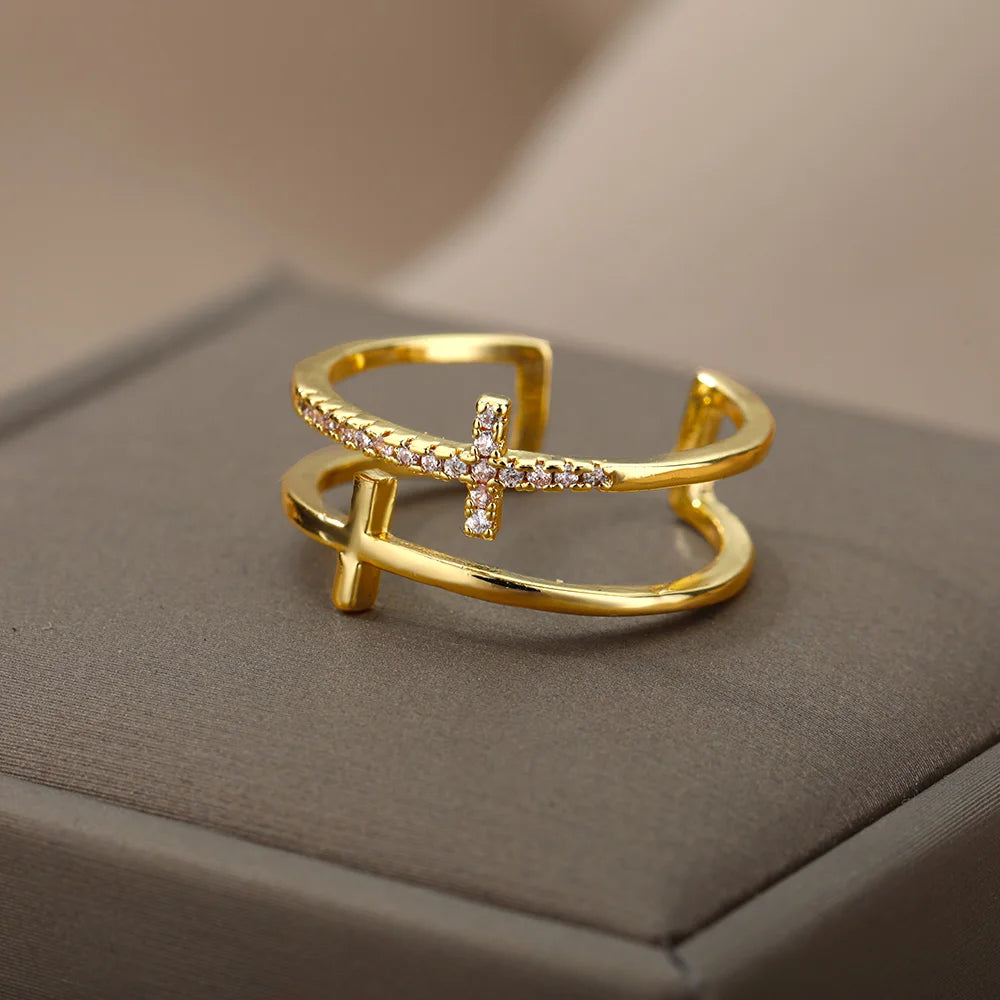 Bague en Acier Inoxydable pour Femmes – Tendance et Elégant – Parfait pour Mariages, Fiançailles, Cadeaux et Demandes Spéciales