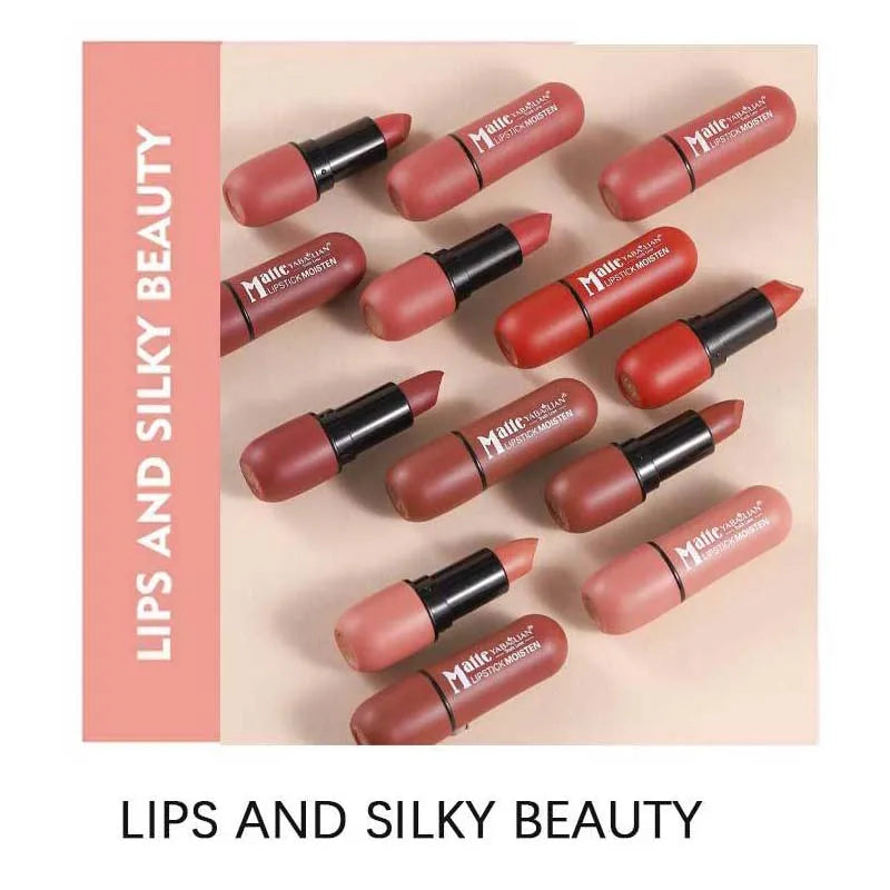 Rouge à Lèvres Mat 6 Couleurs – Velours, Imperméable & Longue Durée