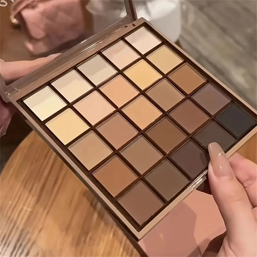 Palette de Fards à Paupières 25 Couleurs – Tons Café, Chocolat & Neutres Naturels