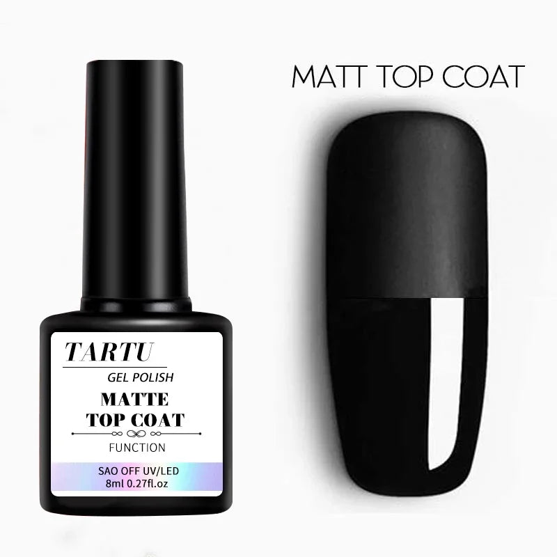 Ensemble de Gel Nail Art 8 ml – Gel de Base, Gel de Finition et Gel de Finition Mate pour Ongles
