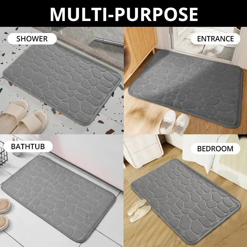 Tapis en Microfibre Gaufrée – Antidérapant pour Salle de Bain et Salon