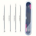 Kit D'Outils Pour Points Noirs, Nettoyant De Pores, Crochets Et Dissolvants De Boutons, Soins De La Peau, Non Parfumé, 4 Pièces/Ensemble