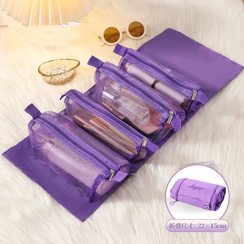 Trousse de Beauté Détachable 4 en 1 – Grande Capacité, Pliable et Portable pour Voyage et Déplacement