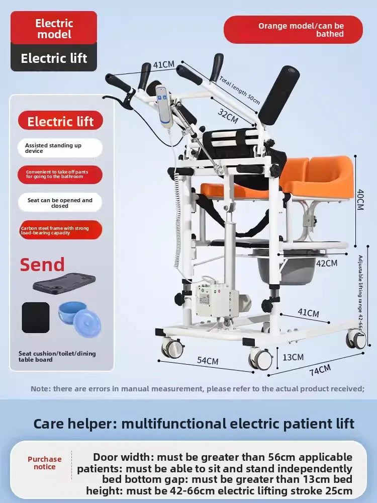 Chaise Hydraulique de Transfert d'ascenseur Patient W/180 ° Bac de lit à Siège Fendu