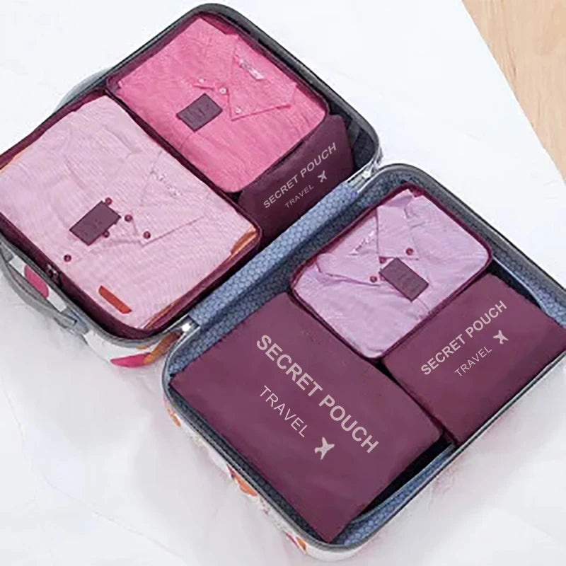 Ensemble de 6 Sac d'Espacement avec Fermeture Eclair, Grande Capacité, Pour Bagages, Vêtements
