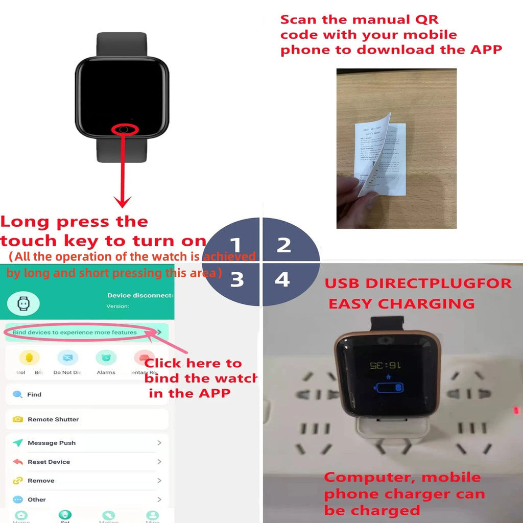 Montre Connectée Bluetooth Sport, Multi-usage – Homme & Femme