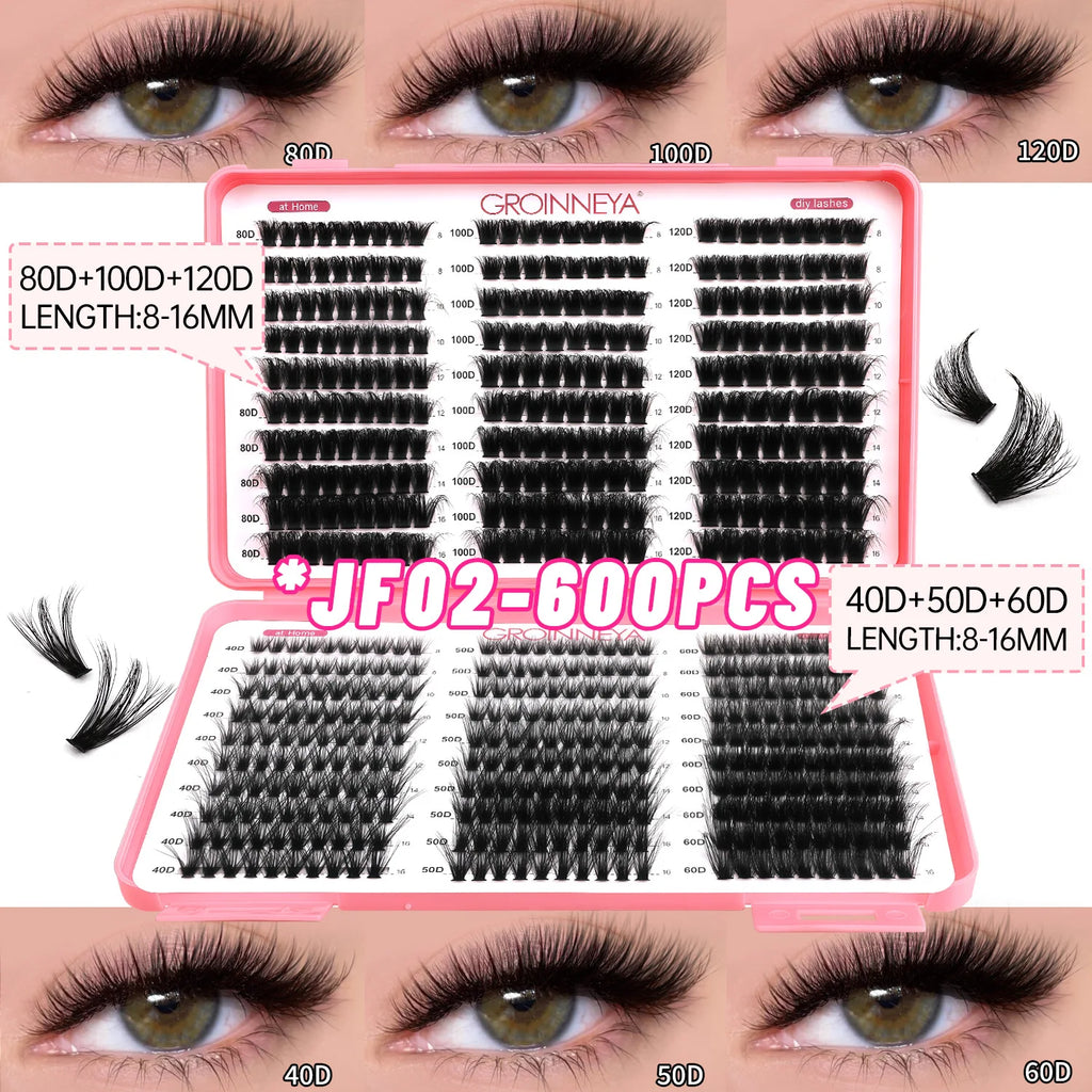 Cils Individuels DIY Effet œil de Chat, Volume Moelleux, Plateau Mixte
