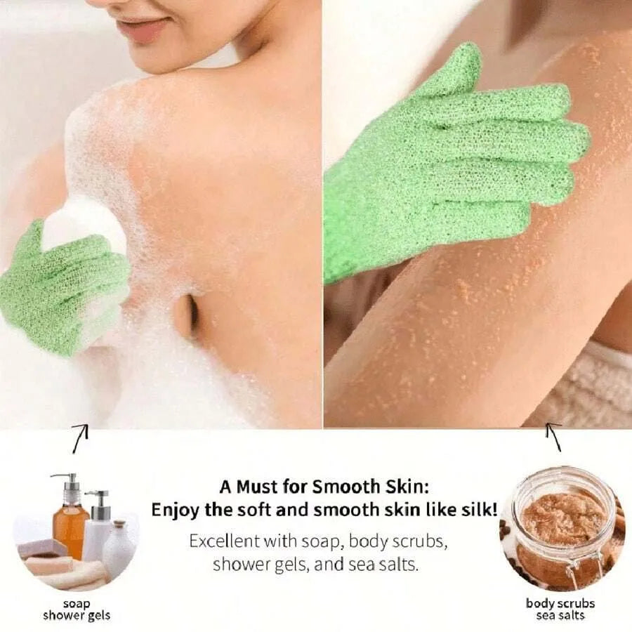 Gants de Douche Exfoliants Réversibles – Gommage Corporel et Nettoyage du Dos, Accessoire de Bain Pratique