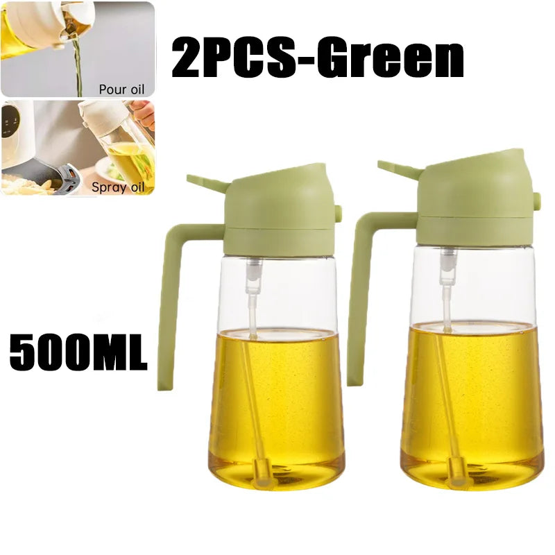 Bouteille de Pulvérisation d'Huile 2 en 1 – Distributeur et Injecteur 500 ml