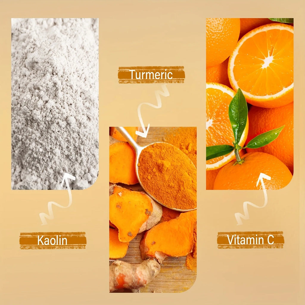 Masque Facial Exfoliant à la Vitamine C & Curcuma – Nettoyage en Profondeur et Traitement Anti-Acné