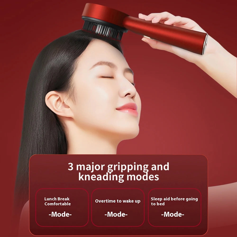 Peigne de Massage Électrique à Vibrations – Thérapie Lumière Rouge & Croissance des Cheveux - USB Inclus