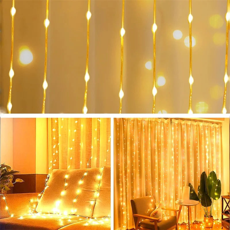 Rideau Lumineux LED à Fil de Cuivre – 8 Modes avec Télécommande USB