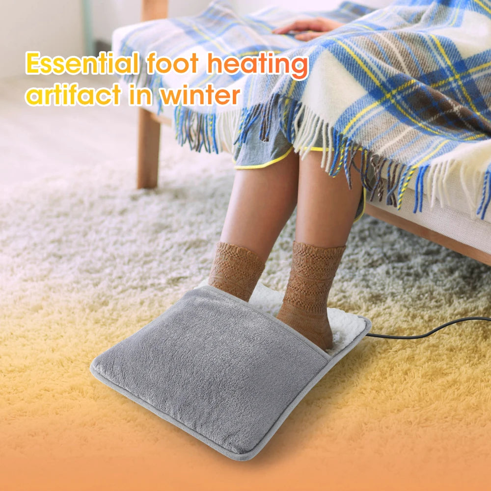 Coussin Chauffant Électrique pour Pieds – Alimenter par USB, Peluche Douce et Lavable