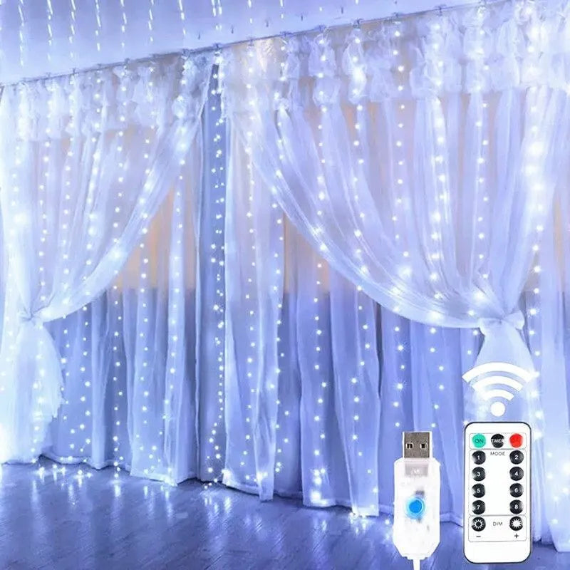 Rideau Lumineux LED à Fil de Cuivre – 8 Modes avec Télécommande USB