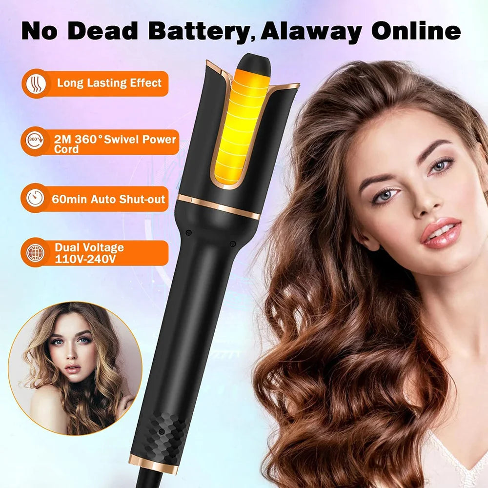 Bigoudi en Céramique Rotatif Automatique Fer à Friser Outil de Coiffure