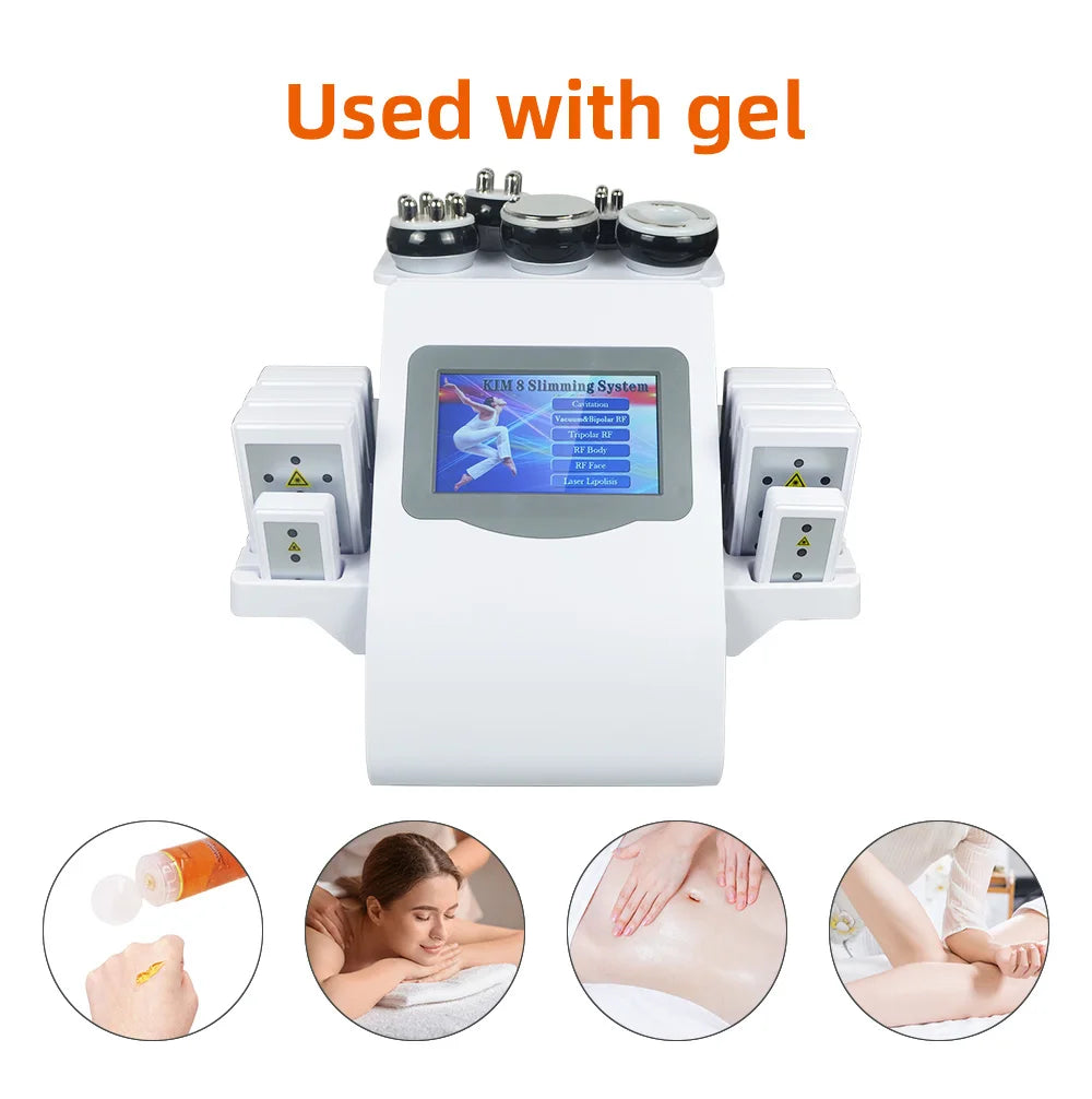 Machine à Cavitation Ultrasonique 40k, système sous vide 6 en 1, Amincissante, Lifting du visage, Réduction de la Cellulite