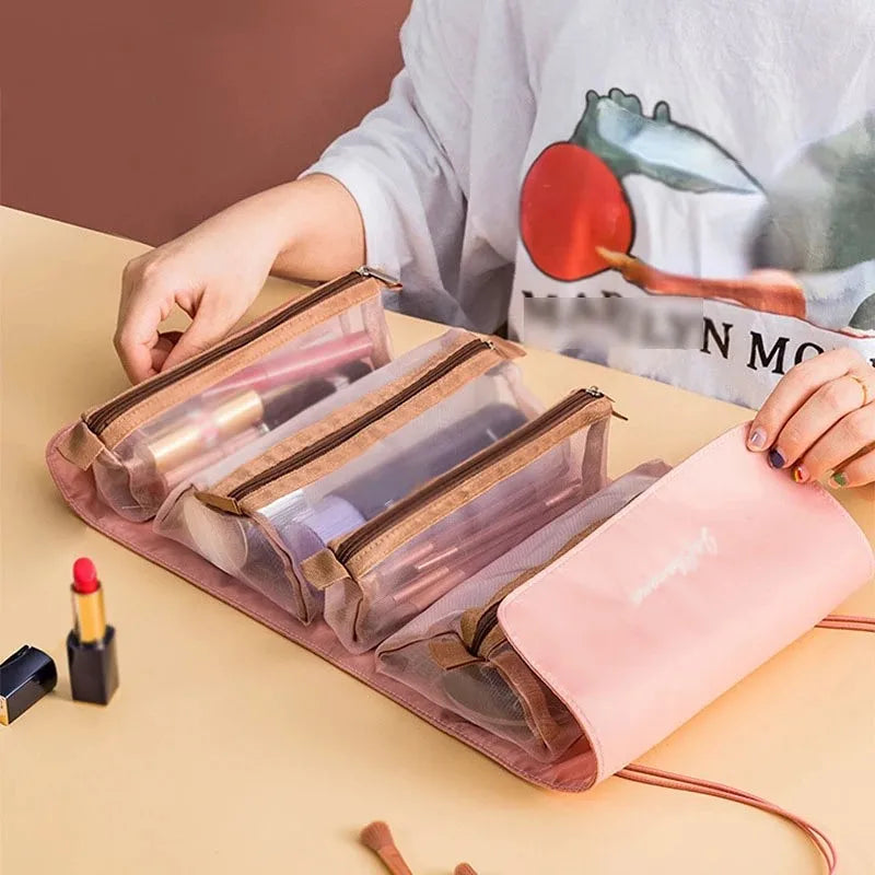 Trousse de Beauté Détachable 4 en 1 – Grande Capacité, Pliable et Portable pour Voyage et Déplacement