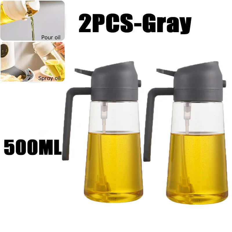 Bouteille de Pulvérisation d'Huile 2 en 1 – Distributeur et Injecteur 500 ml