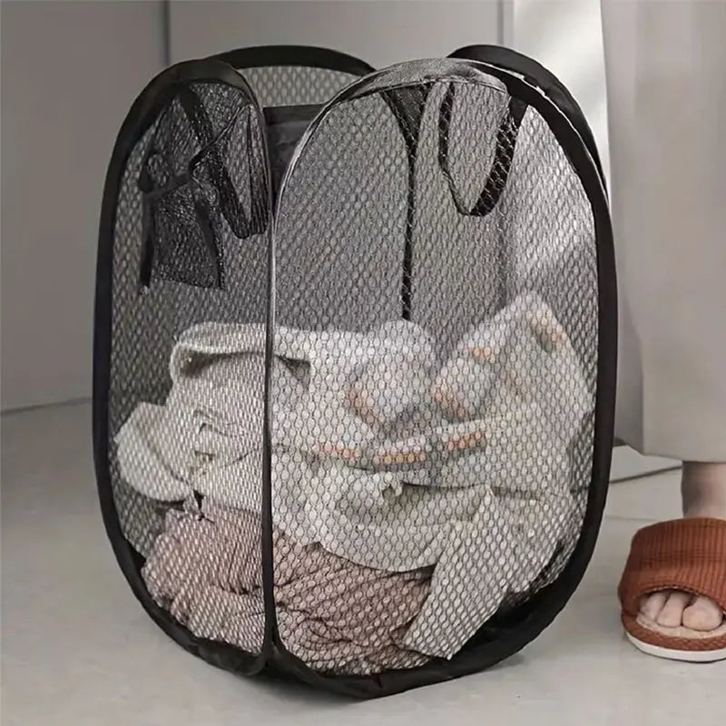 Panier à Linge Pop-Up en Maille – Grande Capacité & Pliable