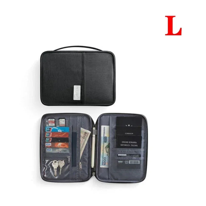Women Travel Passport Holder Cover Case Organizer Multi-Function Men Waterproof Family Document Organizer Travel Accessories Bag