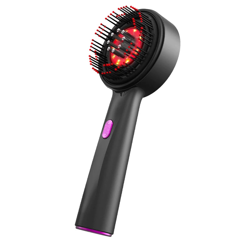 Peigne de Massage Électrique à Vibrations – Thérapie Lumière Rouge & Croissance des Cheveux - USB Inclus
