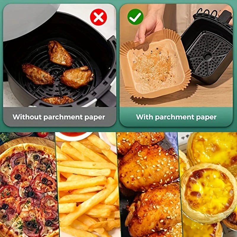 Papier de Cuisson pour Friteuse à Air – Jetable, Antiadhésif et Résistant à l’Huile