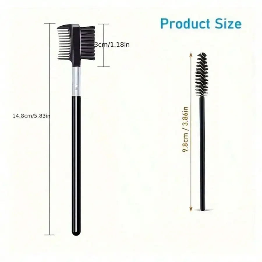 Kit de Recourbement de Cils – fait en Acier Inoxydable avec Peigne Séparateur, Baguette à Cils & Recharges en Silicone