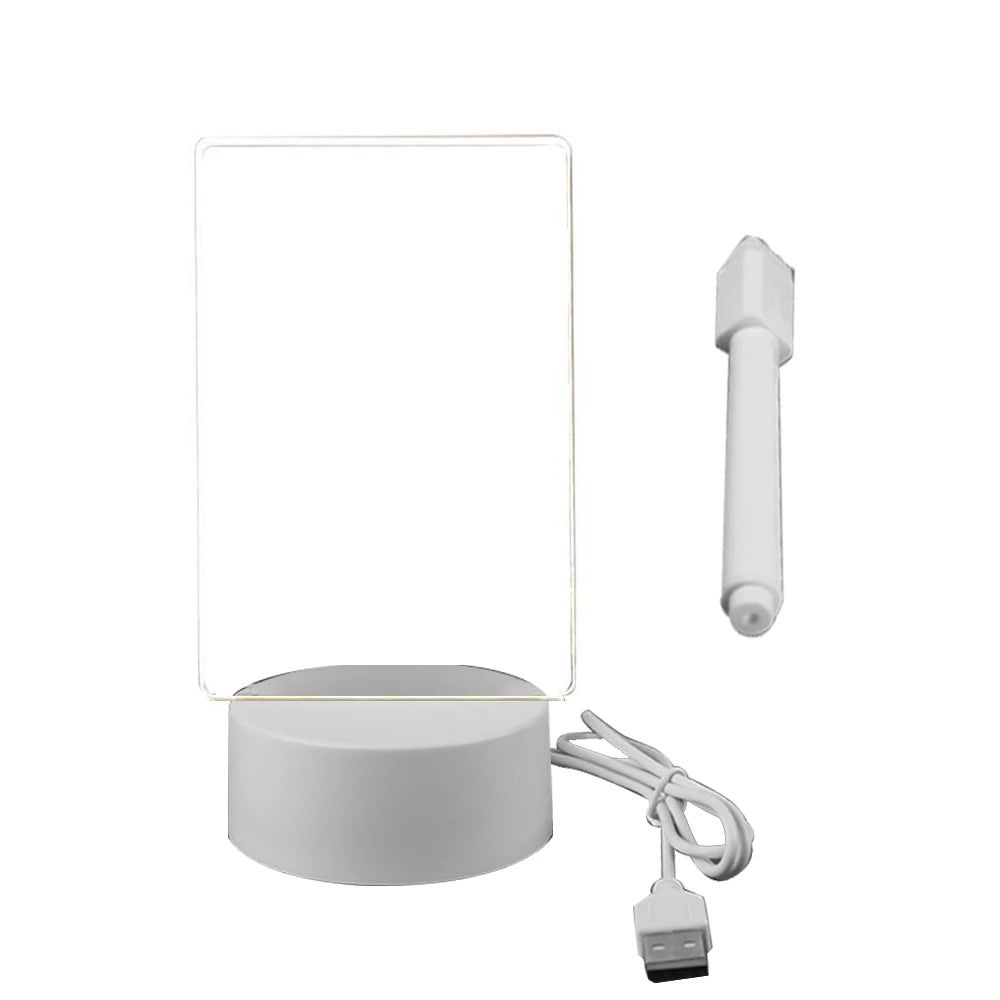 Tableau LED Lumineux Effaçable – Veilleuse USB Design & Mémo Créatif