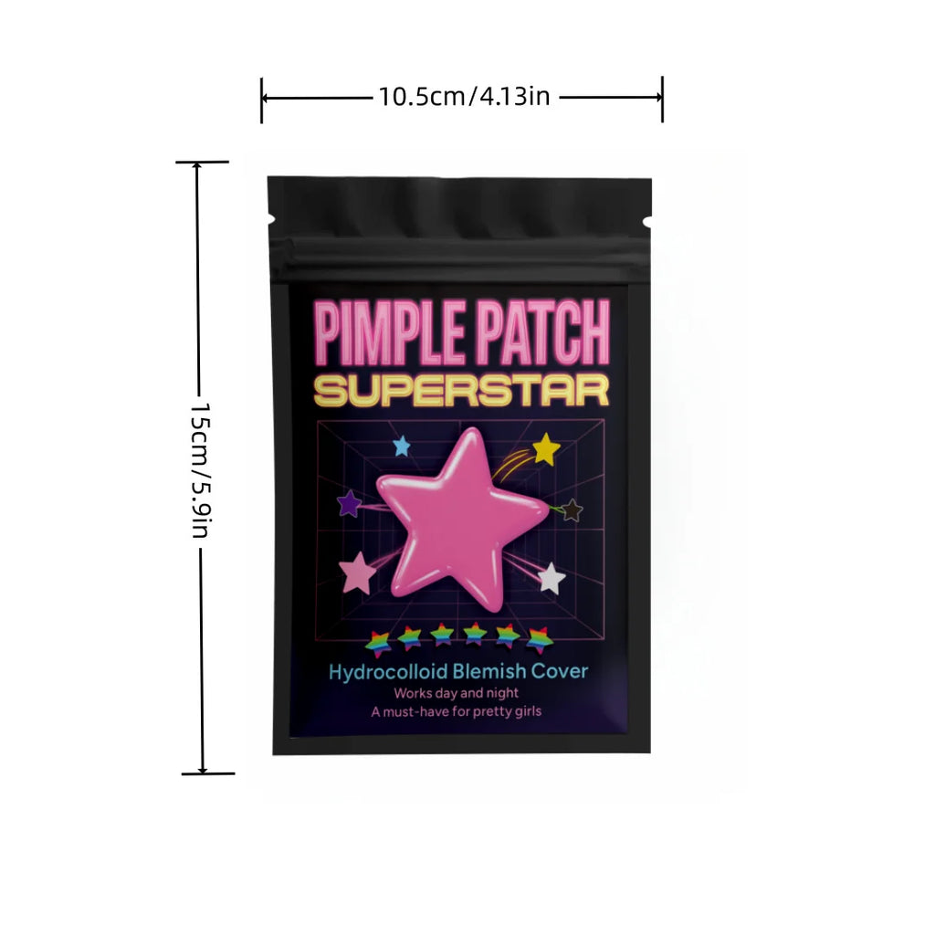 Patchs Anti-Acné Étoilés Multicolores – 480 pièces