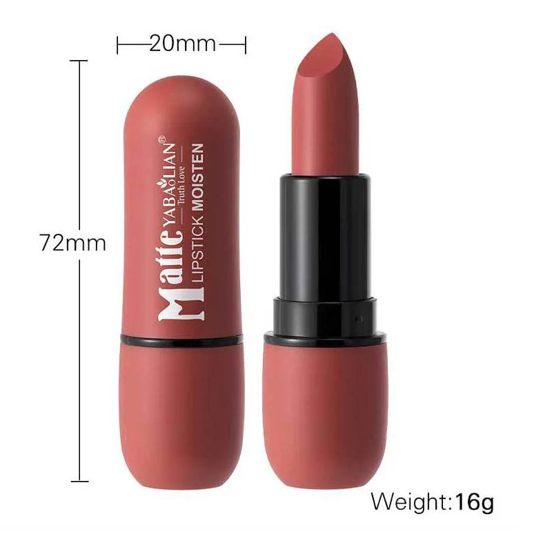 Rouge à Lèvres Mat 6 Couleurs – Velours, Imperméable & Longue Durée