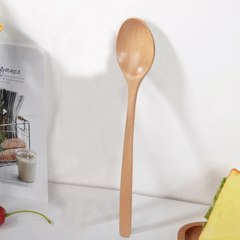 Cuillères en Bois Naturel Solide – Ustensiles de Cuisine Écologiques et Durables