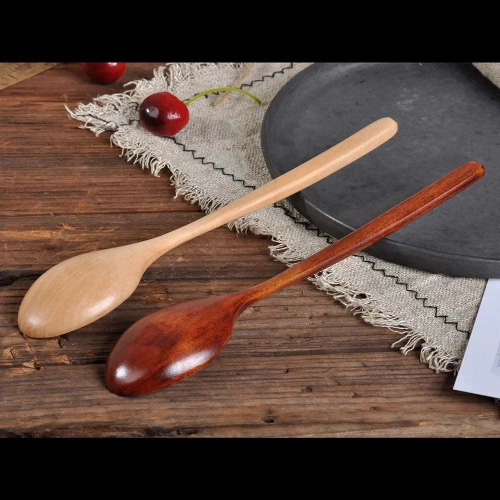 Cuillères en Bois Naturel Solide – Ustensiles de Cuisine Écologiques et Durables