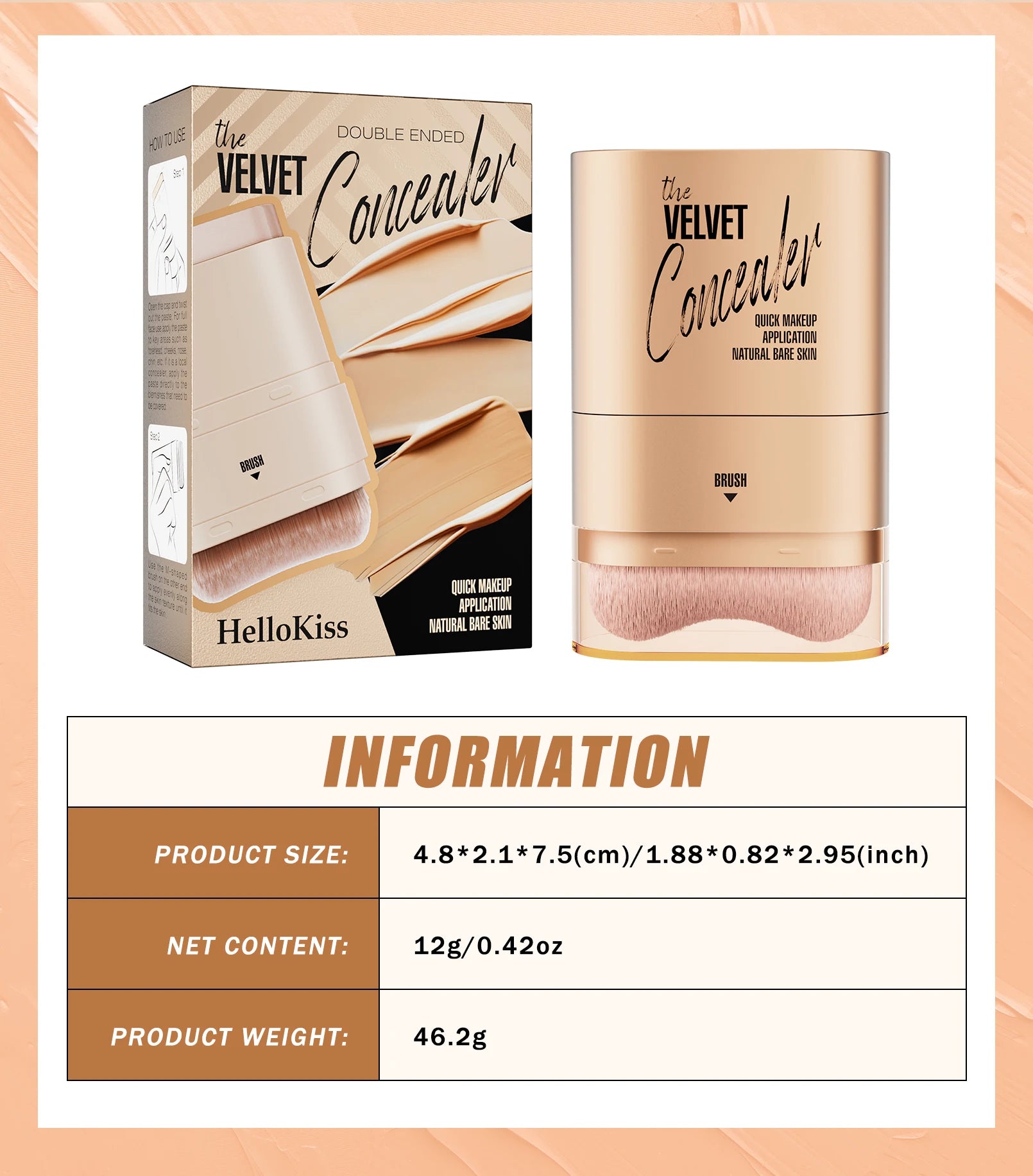 Bâton Correcteur & Fond de Teint 2 en 1 – Couvre-Cernes, Imperméable & Maquillage Impeccable