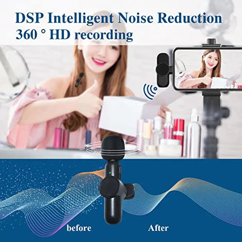 Microphone Lavallière sans fil 2.4G – Audio et Vidéo Haute Qualité