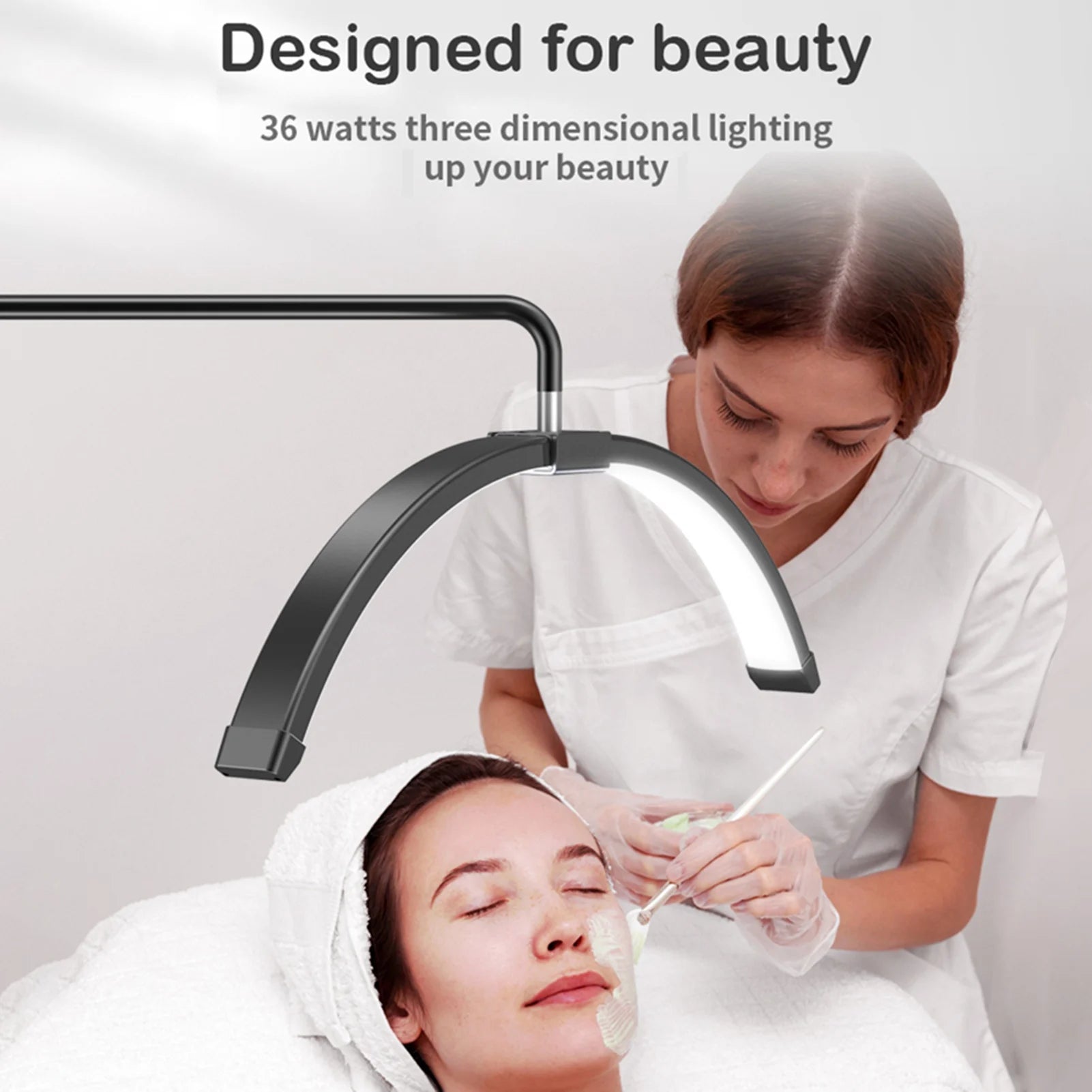 Lumière LED sur pied 20 W en forme de demi-lune, éclairage d'appoint réglable