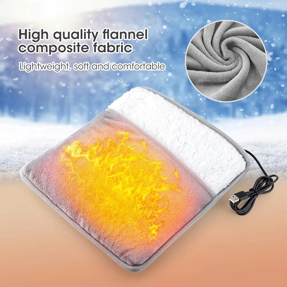 Coussin Chauffant Électrique pour Pieds – Alimenter par USB, Peluche Douce et Lavable