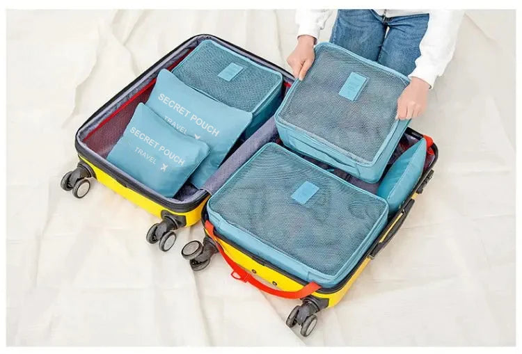 Ensemble de 6 Sac d'Espacement avec Fermeture Eclair, Grande Capacité, Pour Bagages, Vêtements