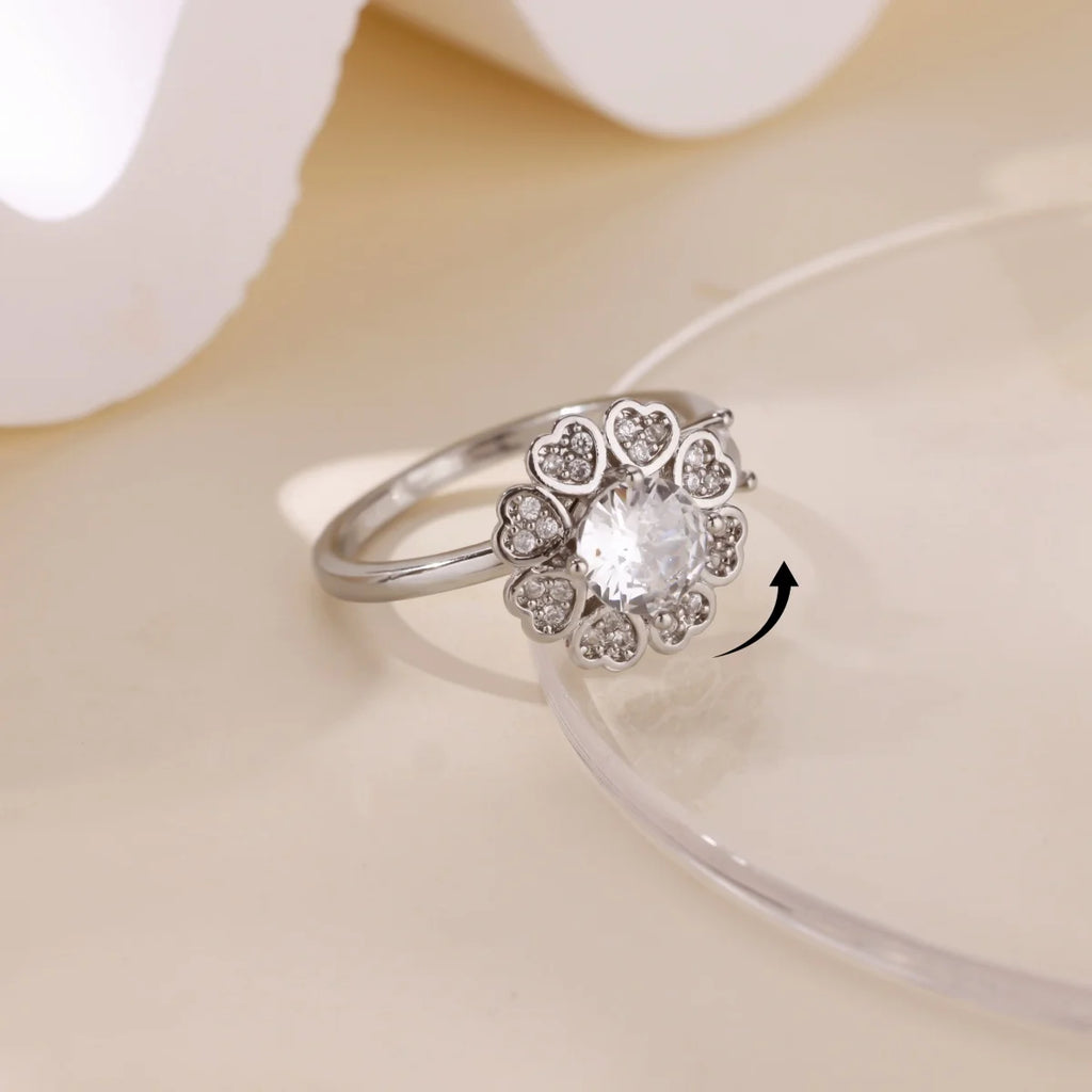 Bague Spinner Trèfle de Luxe – Anti-Stress Couleur Or 18K