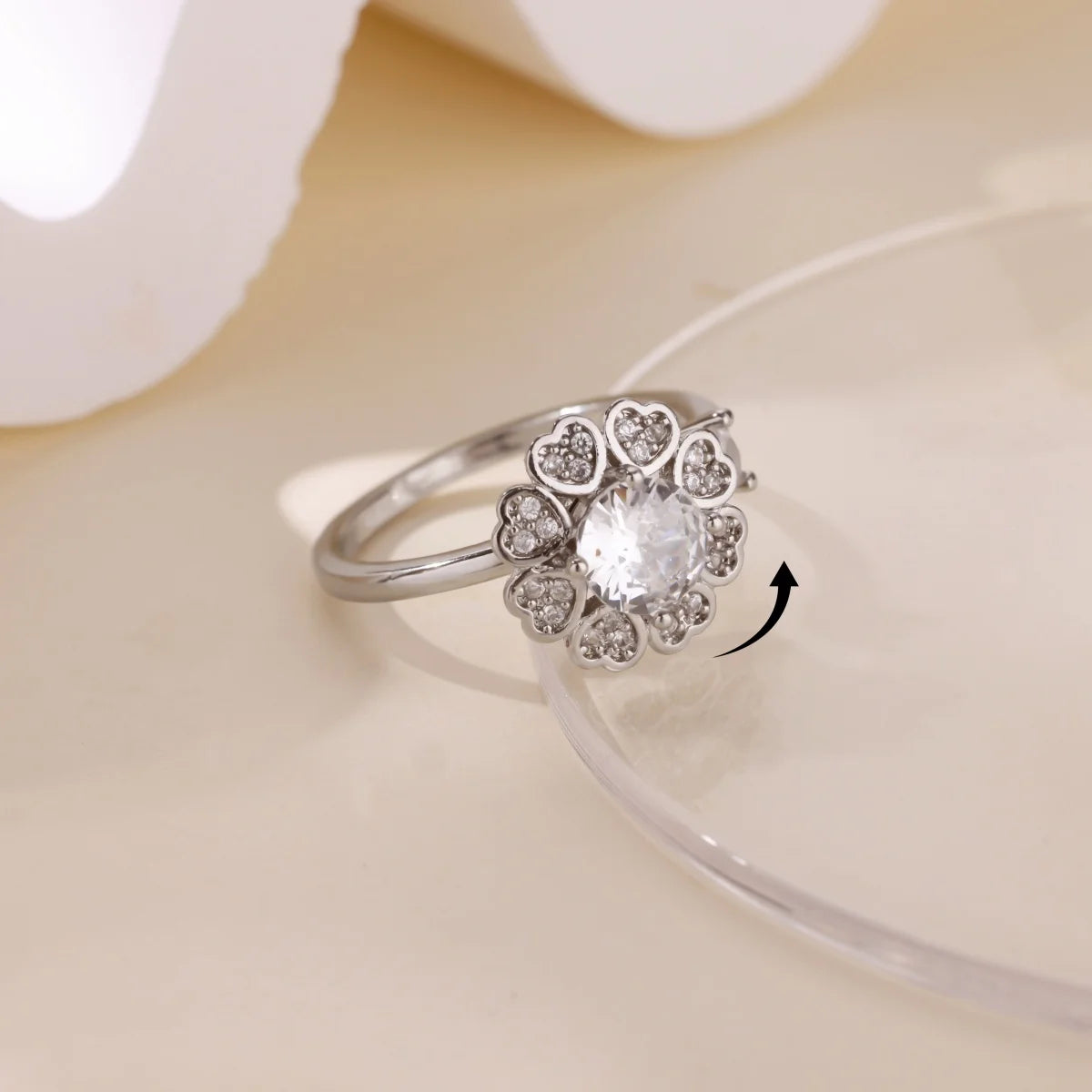 Bague Spinner Trèfle de Luxe – Anti-Stress Couleur Or 18K