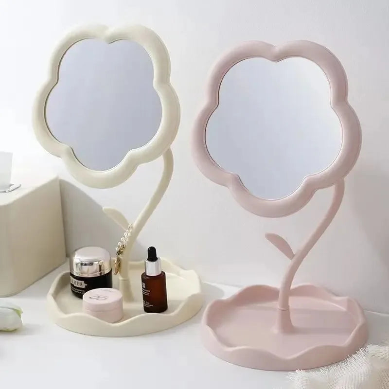 Miroir de Bureau Créatif à Fleurs – Décoratif pour Chambre et Dortoir